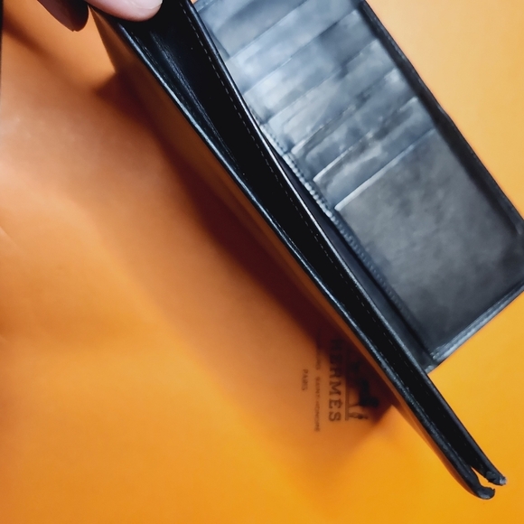 Alfred Men's Bifold Long Bill Wallet Black Leather 7inc x 3.5 Inch - Picture 4 of 10